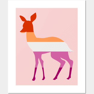 Lesbian Pride Doe | New 5 Colour Sunset Sapphic Flag Posters and Art